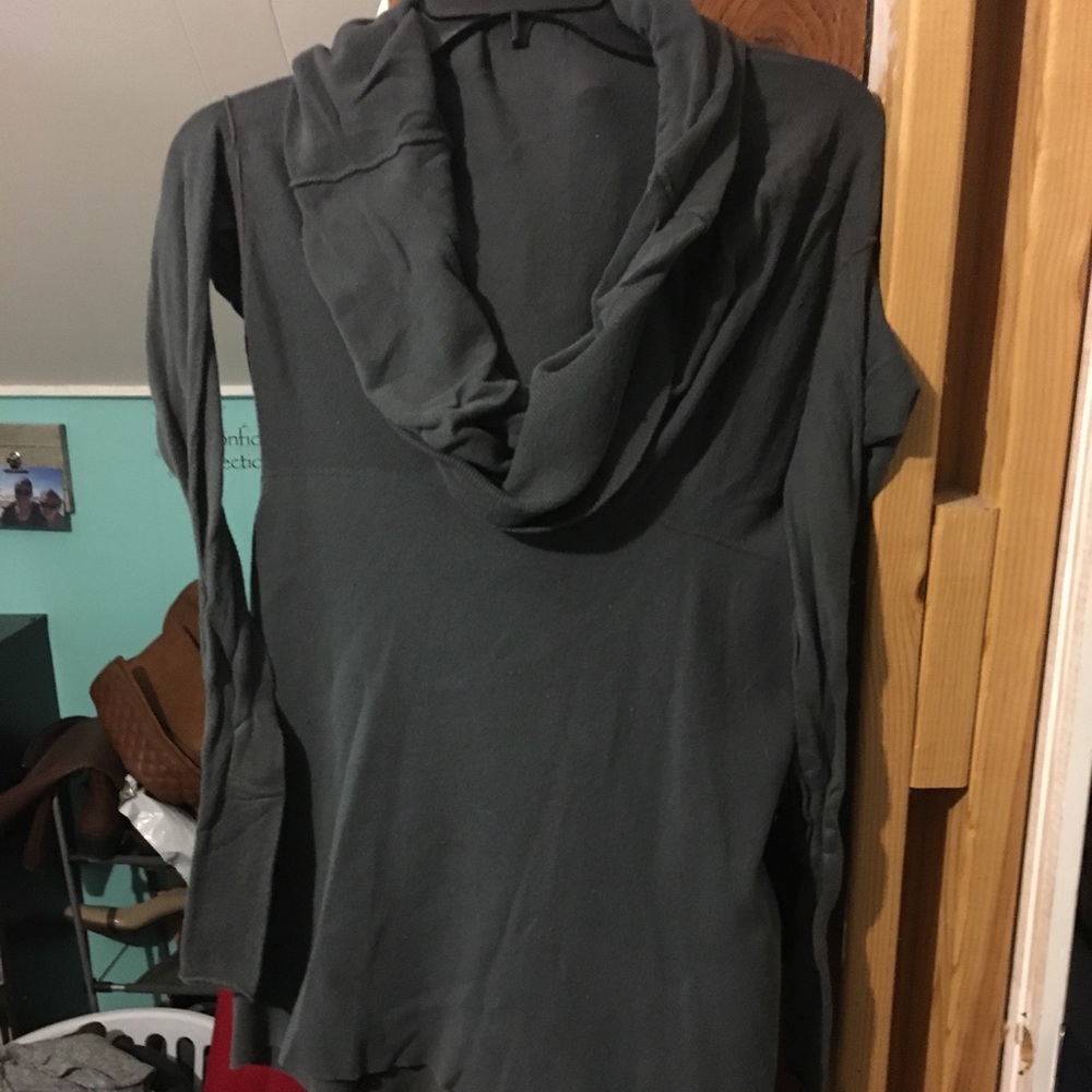 Grey long sleeve cowl neck